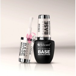 Rubber Base Cream Silcare, baza elastica pentru oja uv, 9 ml